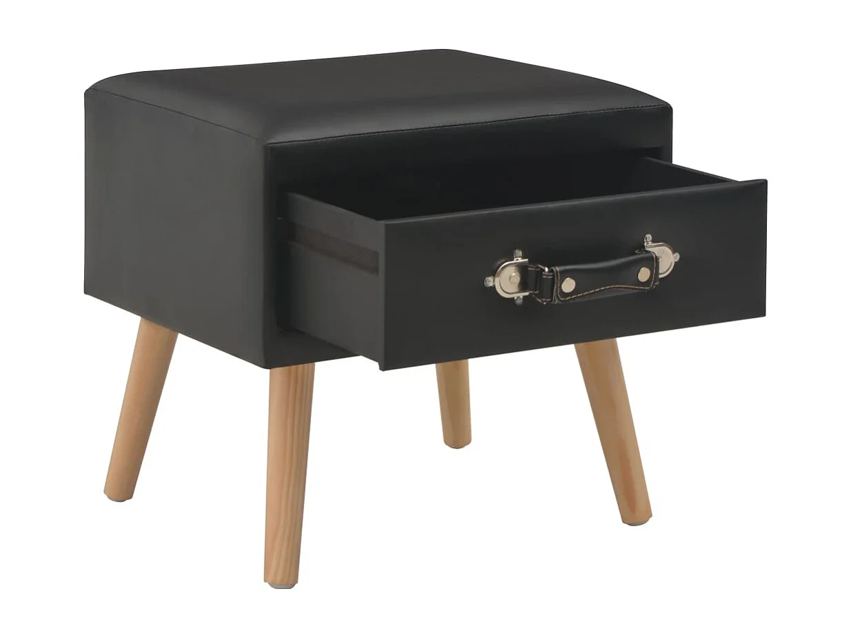 Comodino nero 40x35x40 cm Similpelle