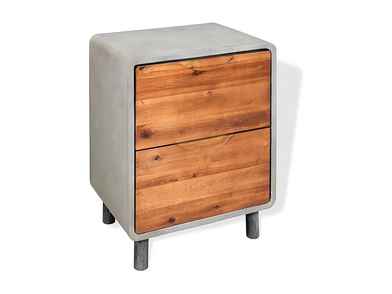 Mesita de noche Madera maciza de acacia 40 x 30 x 50 cm