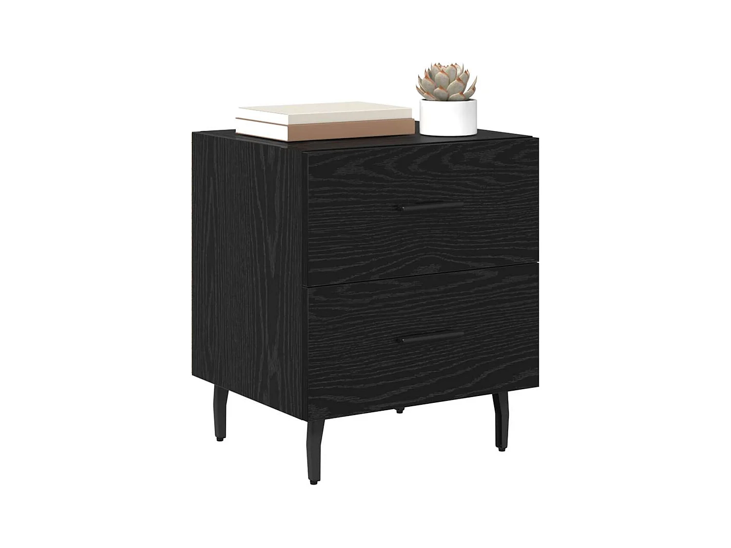 Nachtkastje met lade Zwart eiken 40 x 35 x 47,5 cm