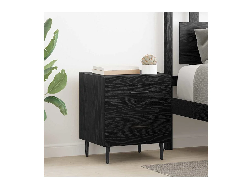 Cabinet de chevet avec tiroir Chêne noir 40 x 35 x 47.5 cm