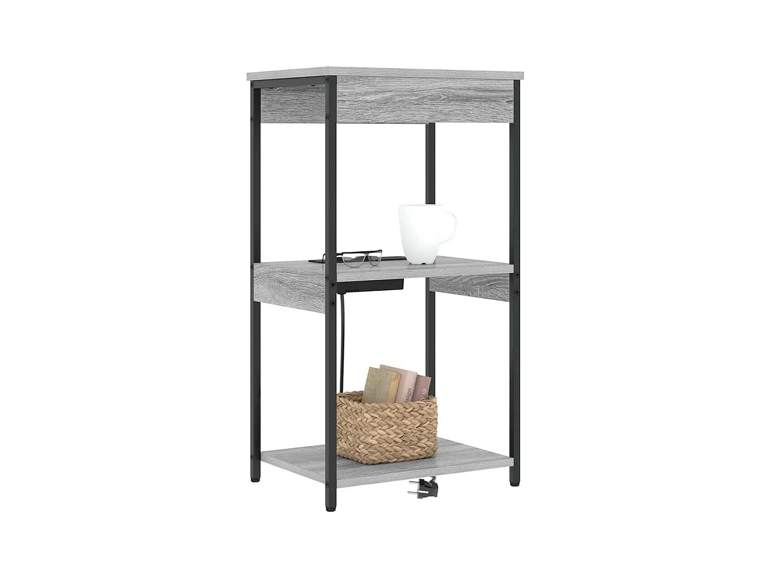 Sonoma Grey Nachtkastje met Oplaadstation