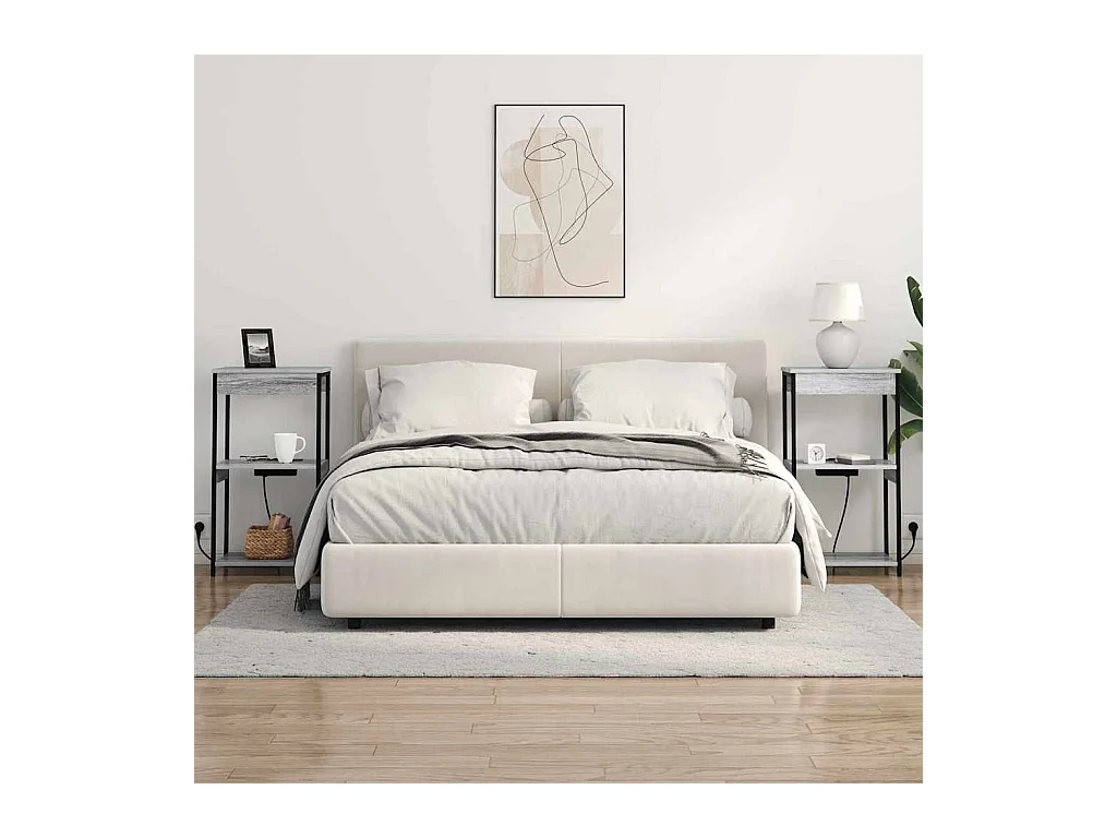 Sonoma Grey Nachtkastje met Oplaadstation