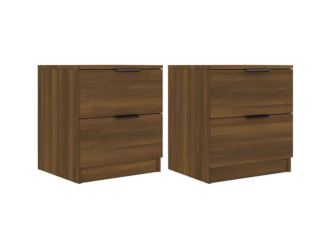 mesitas de noche de madera de ingeniería de roble marrón