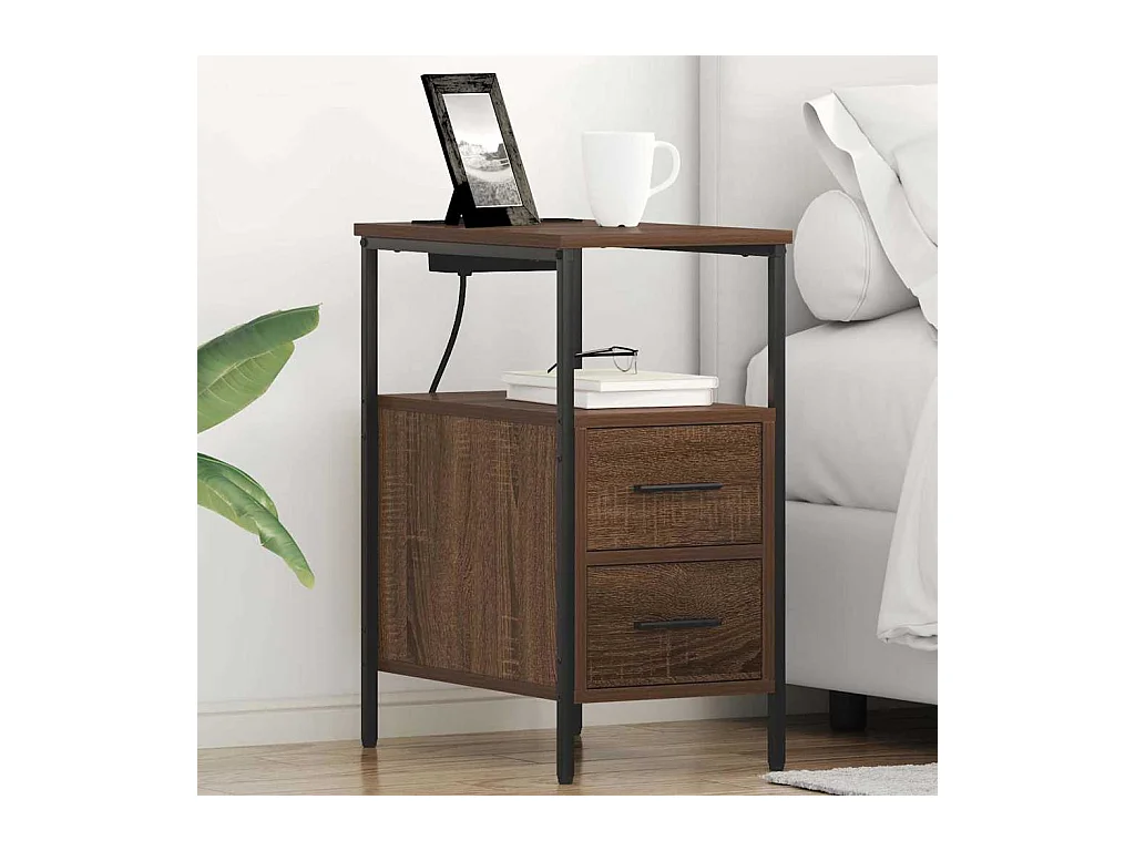 Mesitas de noche 2 uds Roble marrón 30 x 48 x 61 cm