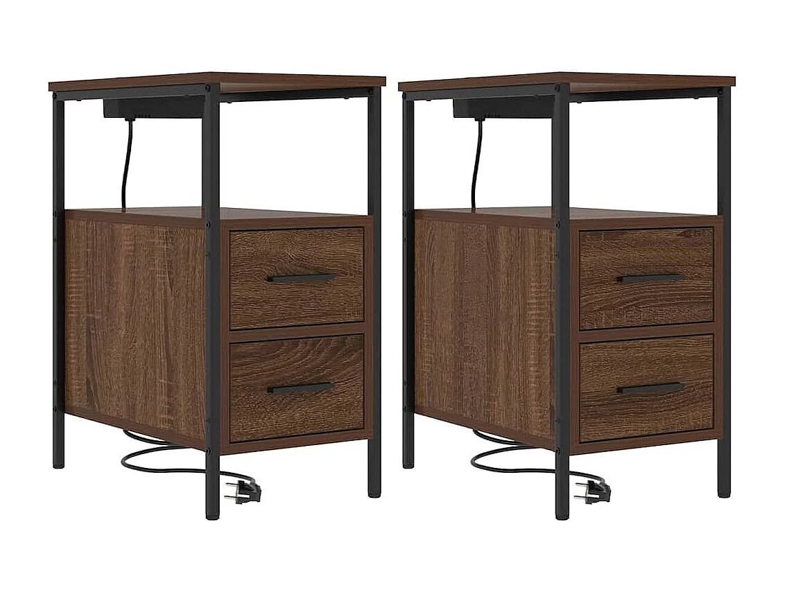 Armoires de chevet 2 pcs Chêne marron 30 x 48 x 61 cm