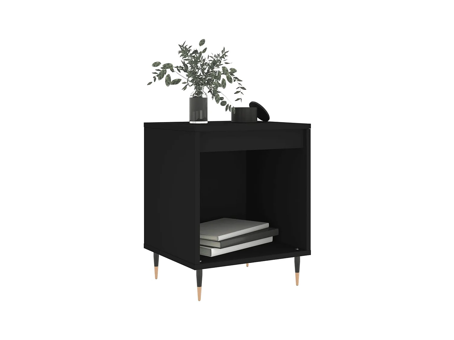 Comodino Nero 40x35x50 cm Legno ingegnerizzato