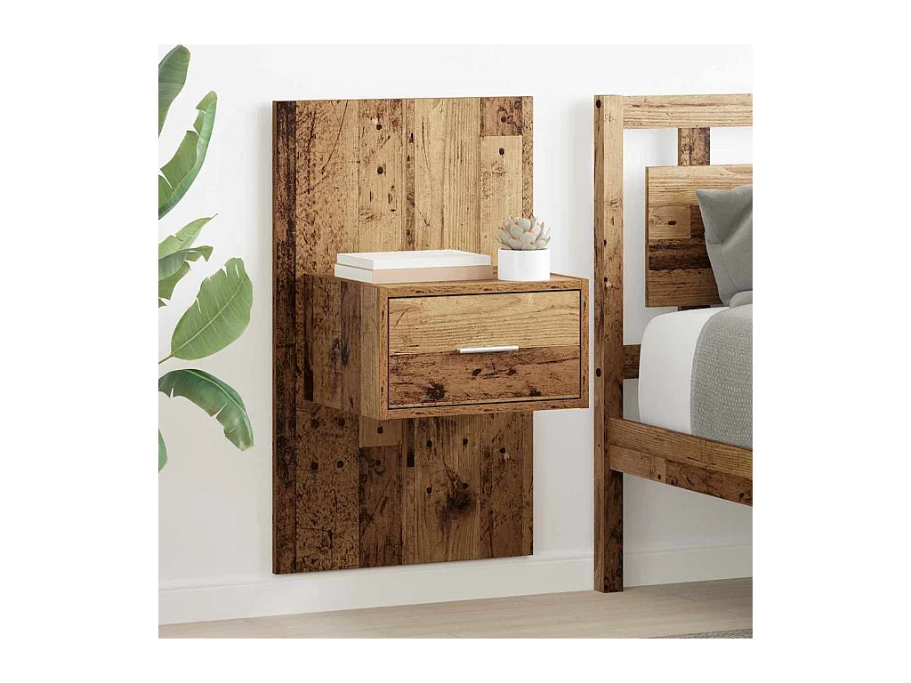 Mobile letto 2 pezzi, legno antico, 48,5 x 32,5 x 80 cm