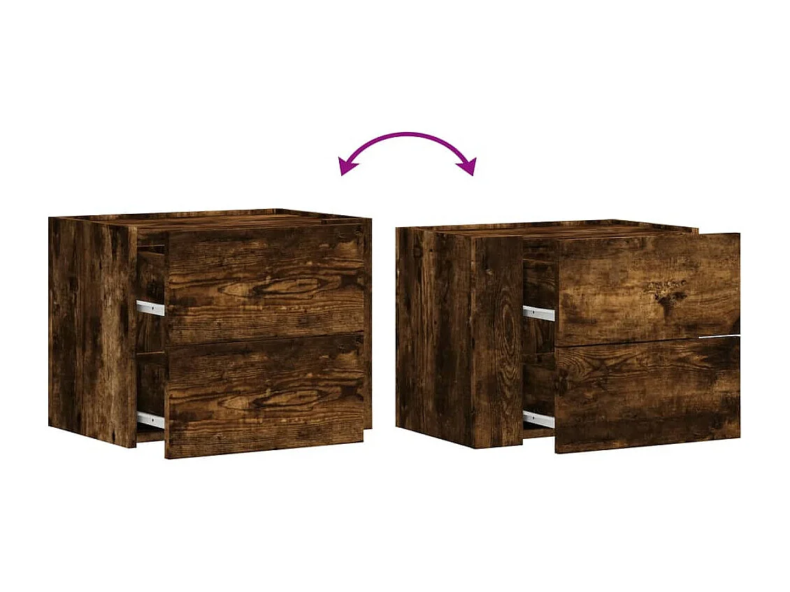 Tables de chevet murales 2 pcs chêne fumé 45x30x35 cm