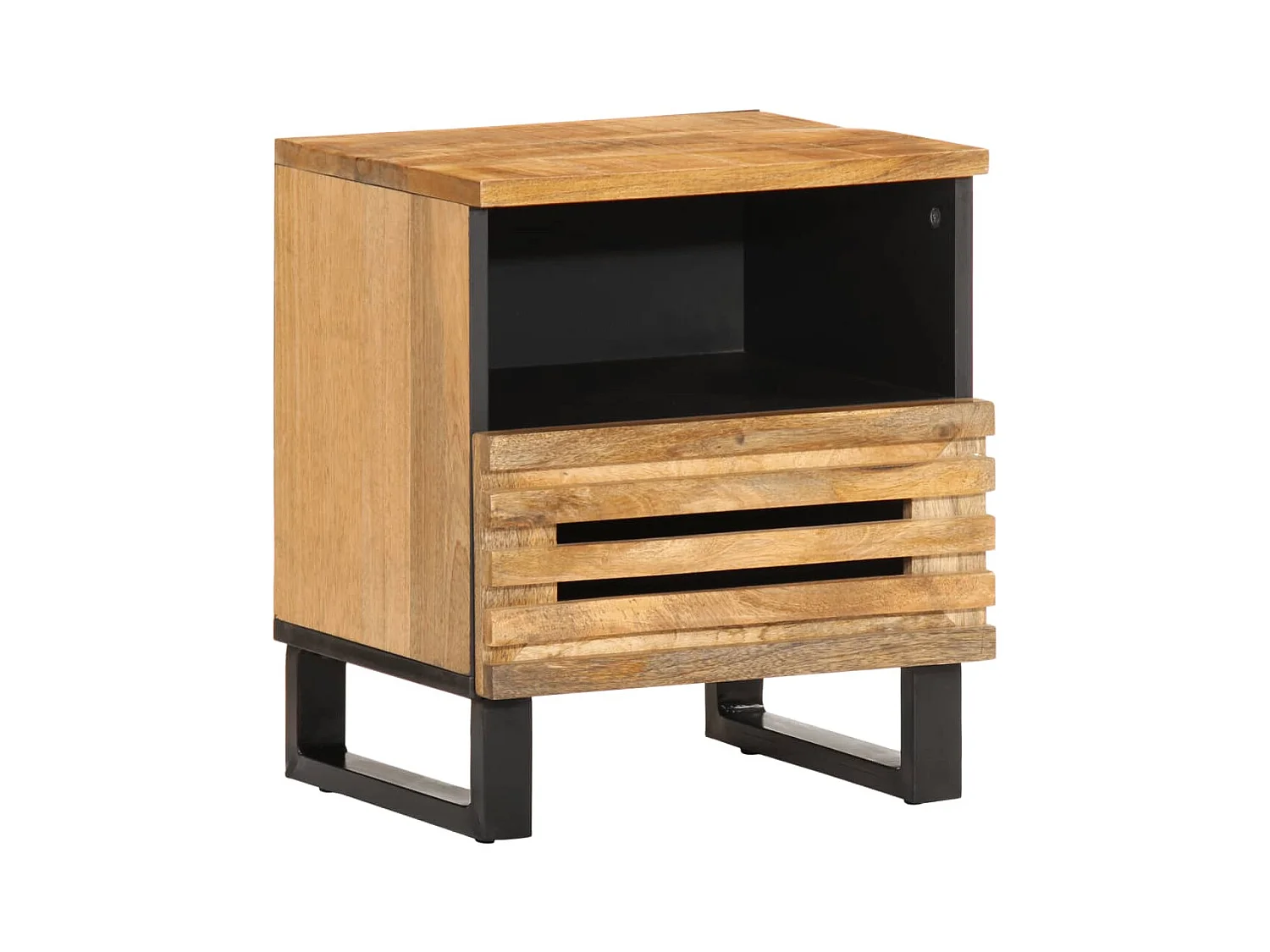 Mesitas de noche 2 uds 40x34x46 cm madera maciza de mango crudo