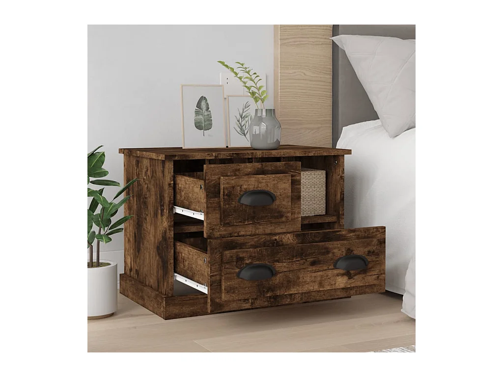 Nachttisch aus geräucherter Eiche 60x39x45 cm