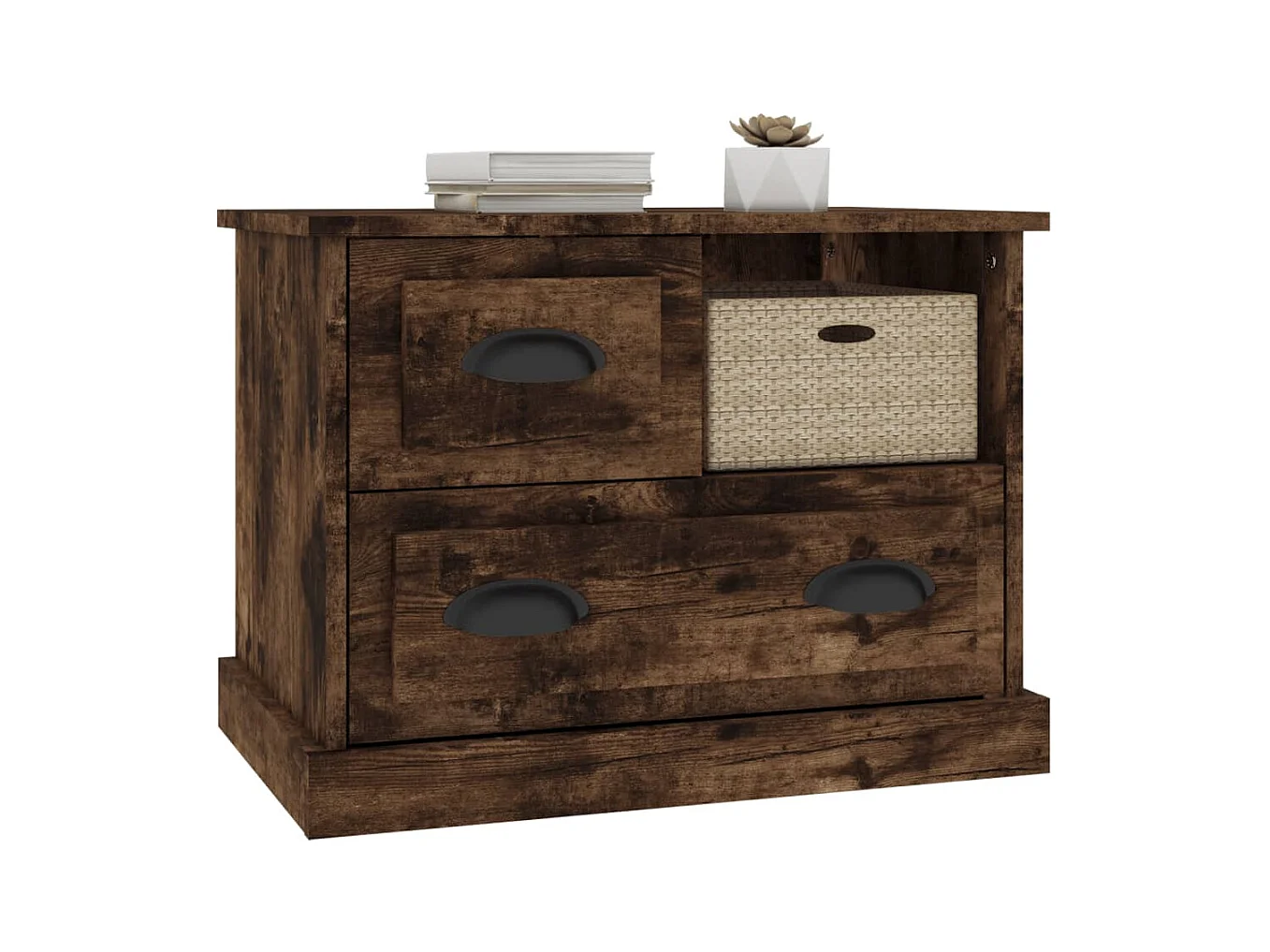 Nachttisch aus geräucherter Eiche 60x39x45 cm