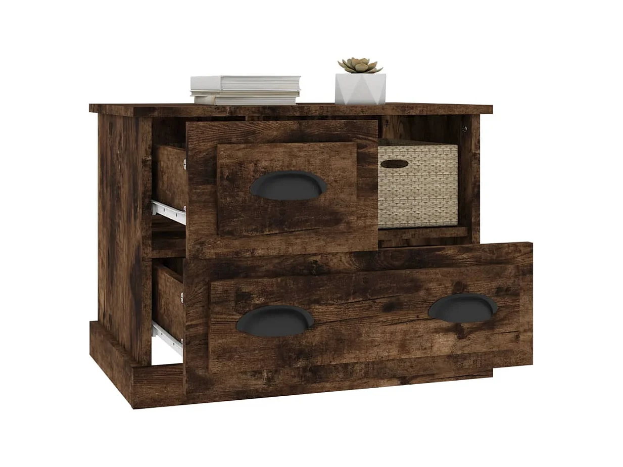 Nachttisch aus geräucherter Eiche 60x39x45 cm