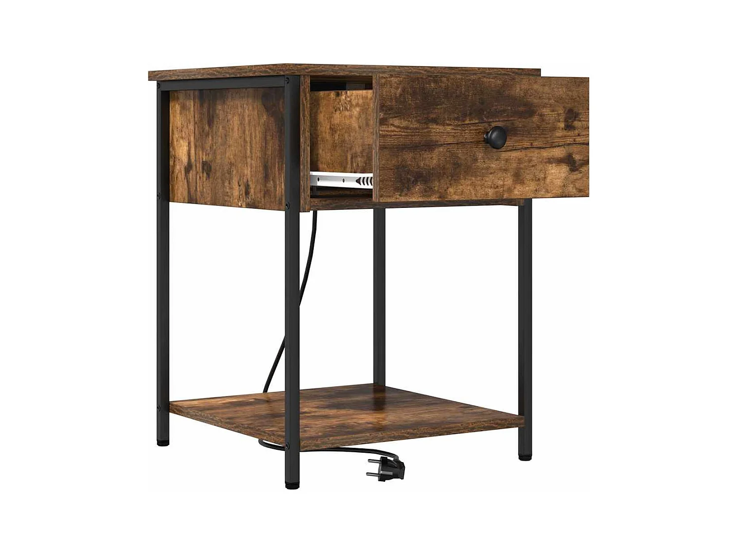 Mesilla de noche Roble ahumado 42 x 41 x 56 cm Madera de ingeniería