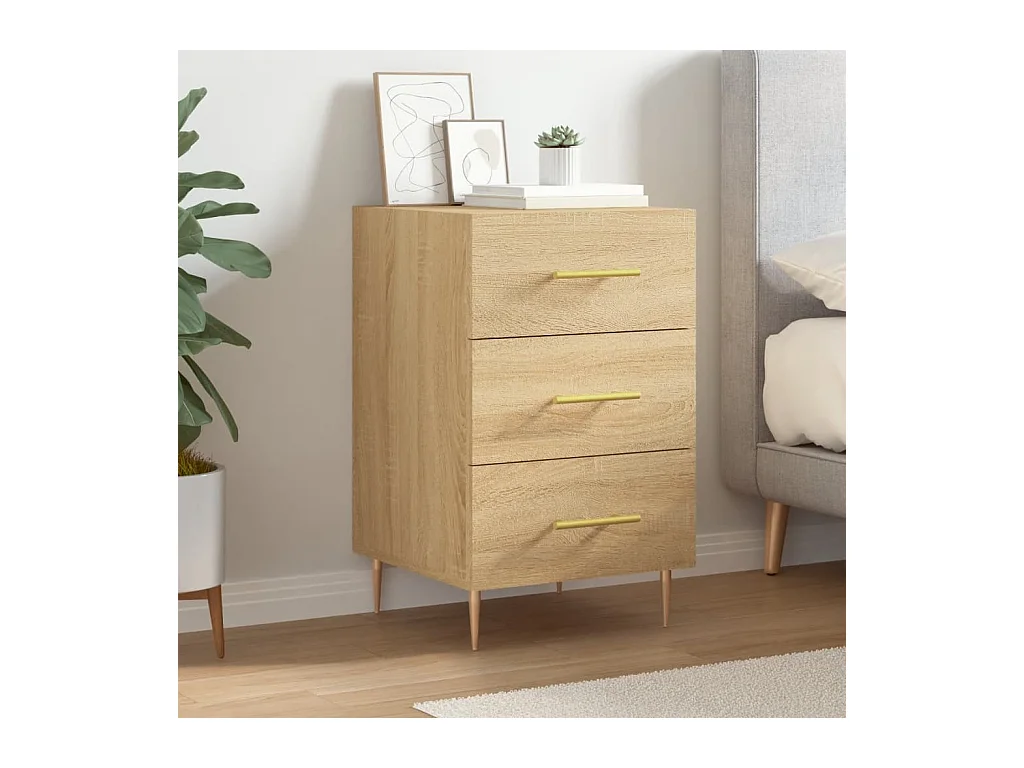 Table de chevet chêne sonoma 40x40x66 cm bois d'ingénierie