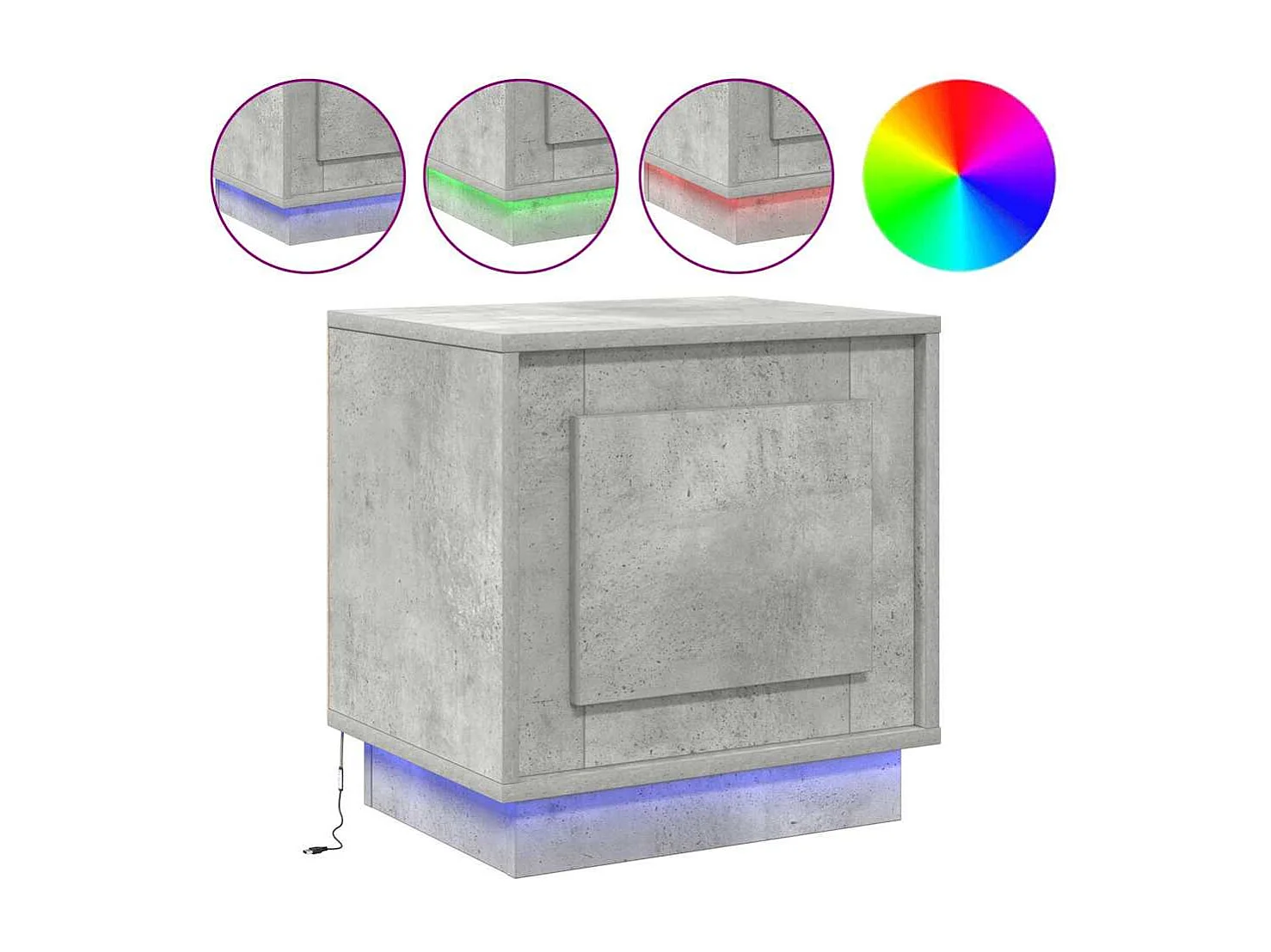 Cabinet de chevet avec 2 pcs Gris béton 44 x 34,5 x 45 cm