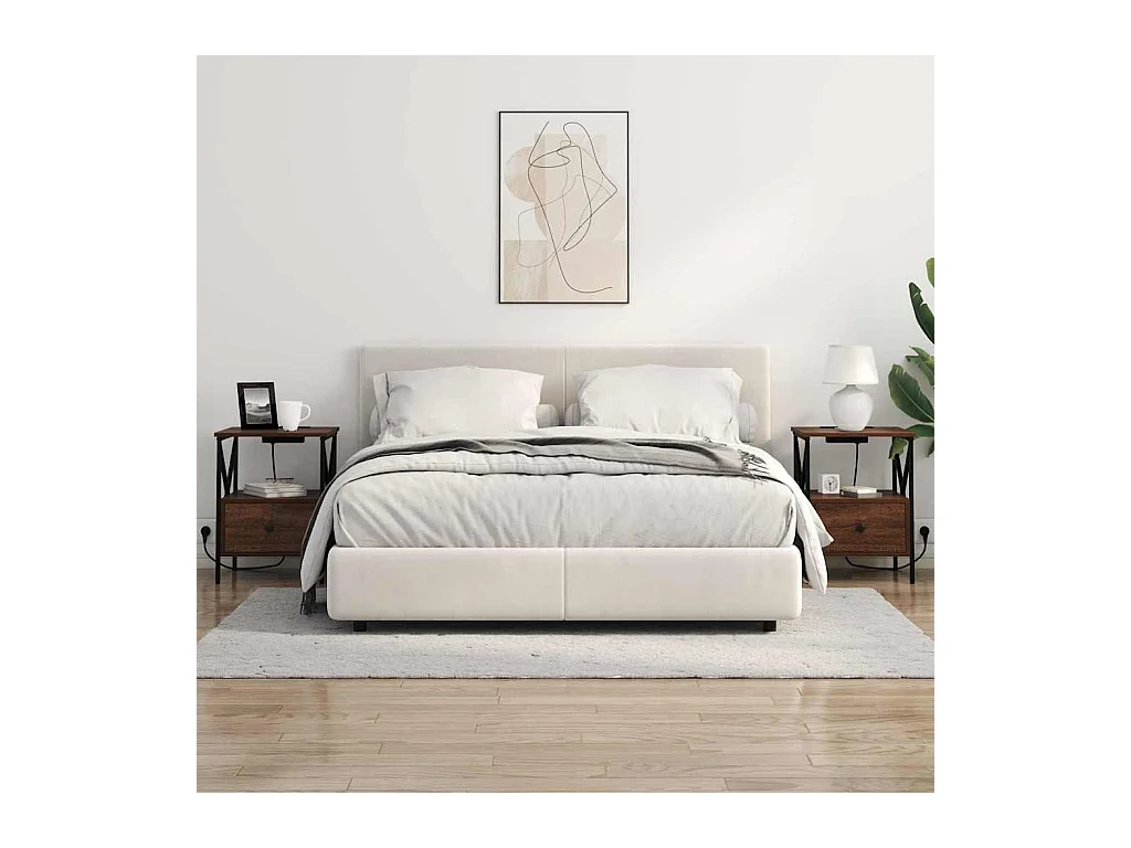 Mesilla de noche 2 piezas Roble marrón 41,5 x 40,5 x 55 cm