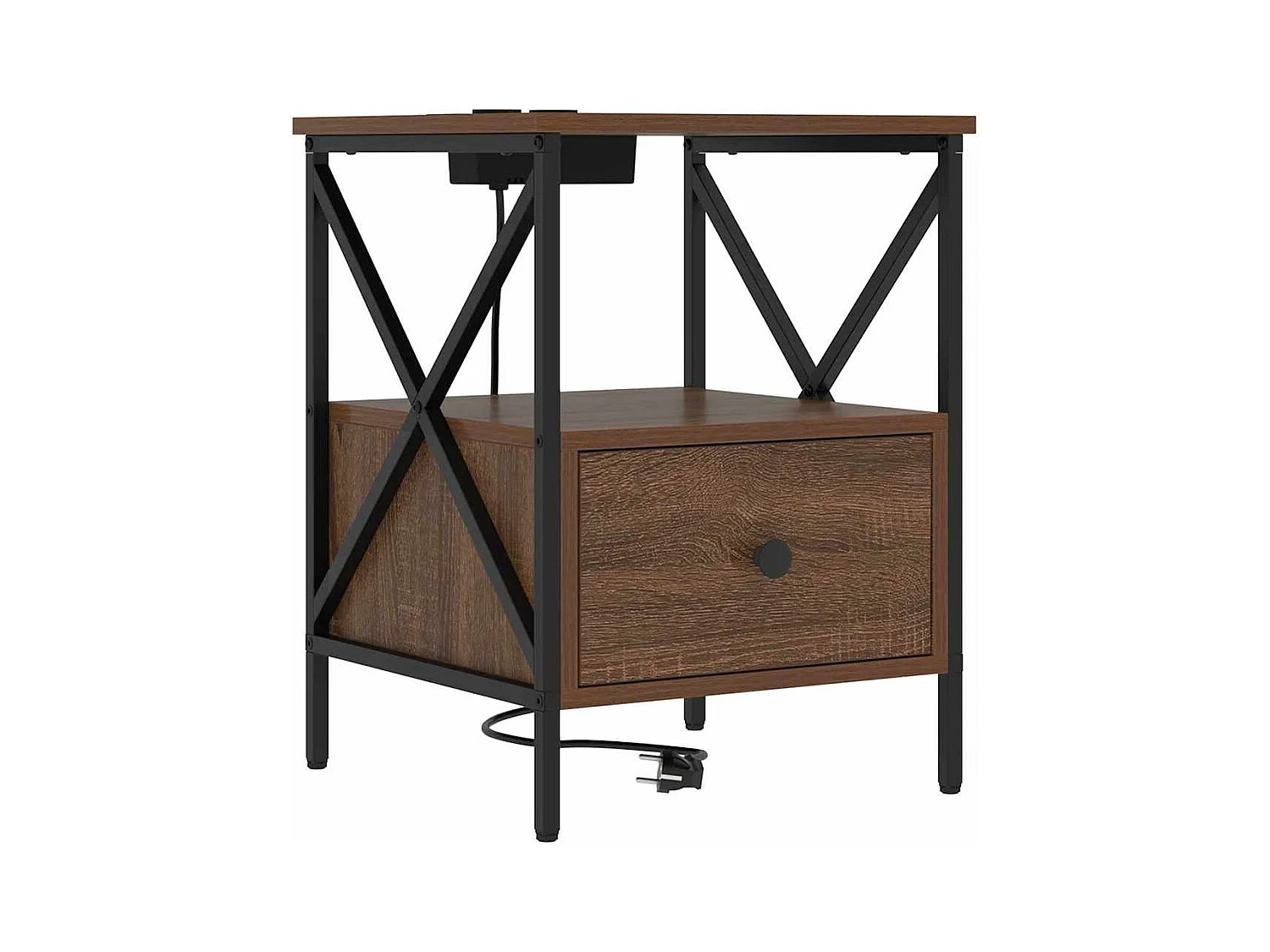 Mesilla de noche 2 piezas Roble marrón 41,5 x 40,5 x 55 cm