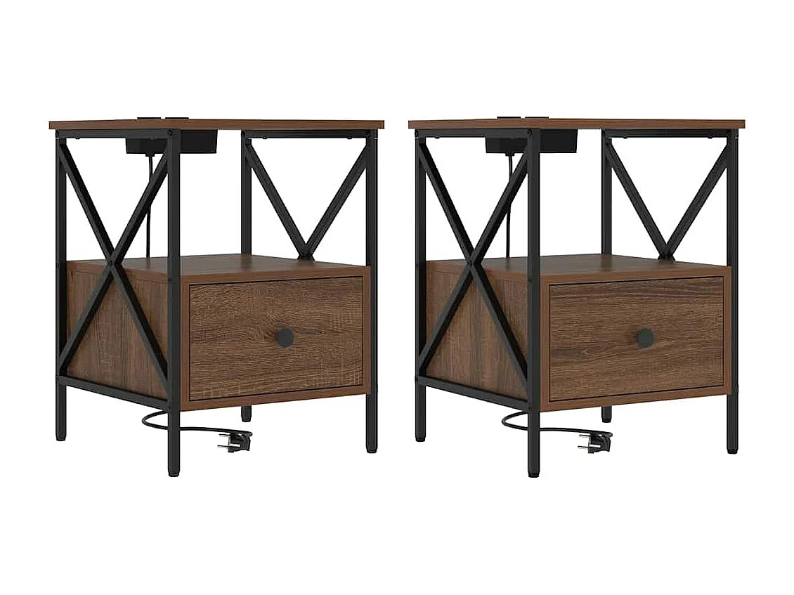 Cabinet de chevet 2 pcs Chêne marron 41.5 x 40.5 x 55 cm