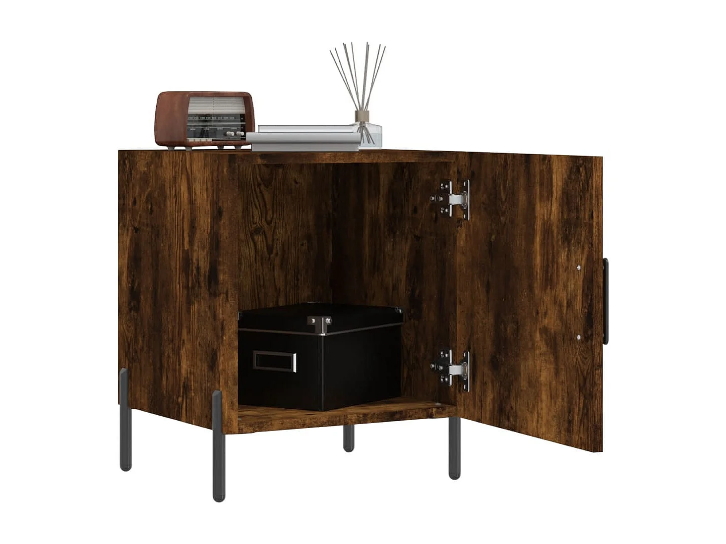 Comodini 2 pezzi rovere affumicato 40x40x50 cm legno ingegnerizzato