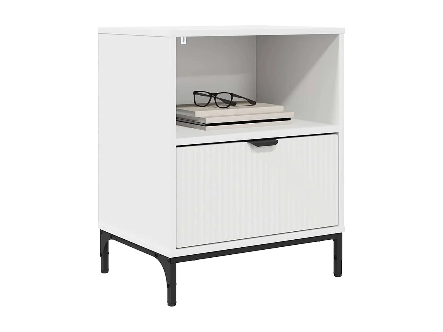 Table de chevet Blanc 49 x 36 x 61 cm Bois d'ingénierie