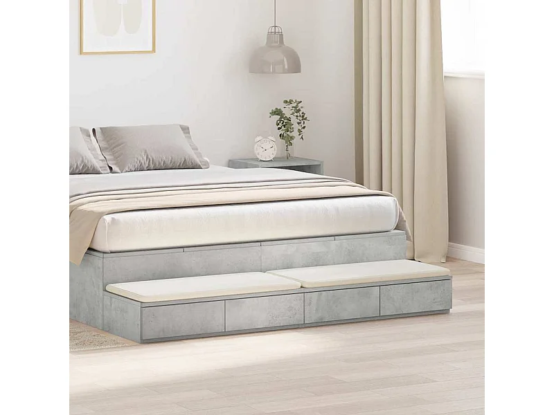 Bedlade met lade Betongrijs 140 x 36,5 x 16,5 cm