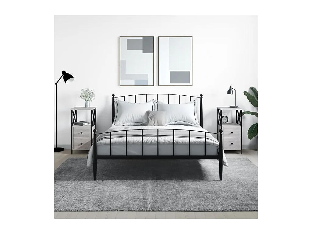 Mesitas de noche 2 piezas gris sonoma 34x35,5x70cm madera de ingeniería