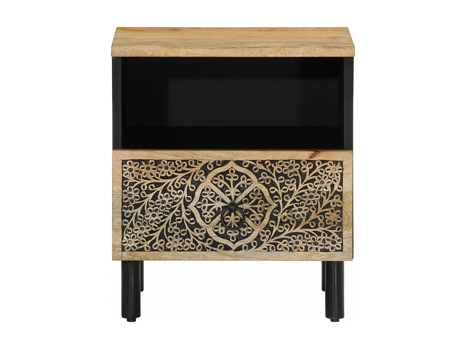 Table de chevet 40x33x46 cm Bois de manguier solide