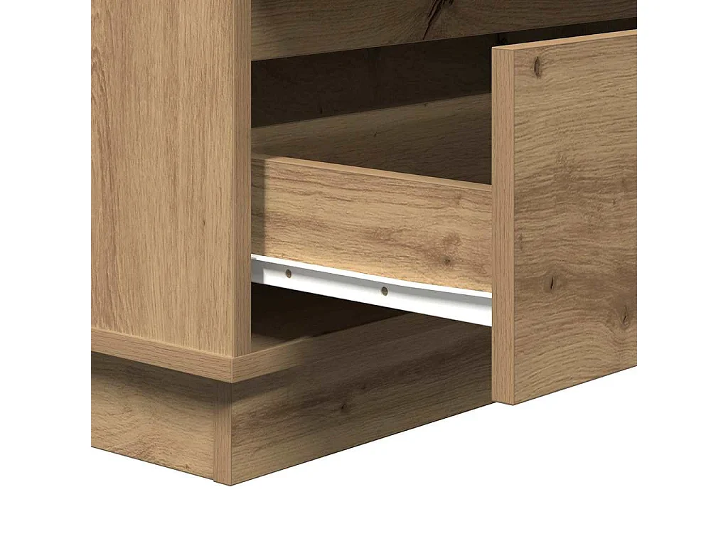 Comodino con cassetto, rovere lavorato a mano, 71 x 34,5 x 75 cm