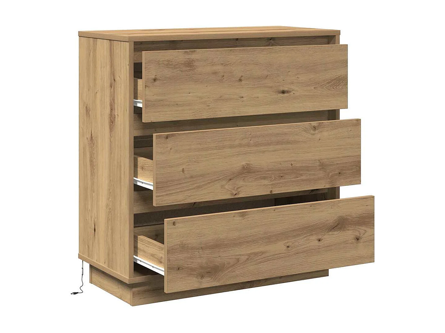 Cabinet de chevet avec tiroir chêne artisanal 71 x 34.5 x 75 cm