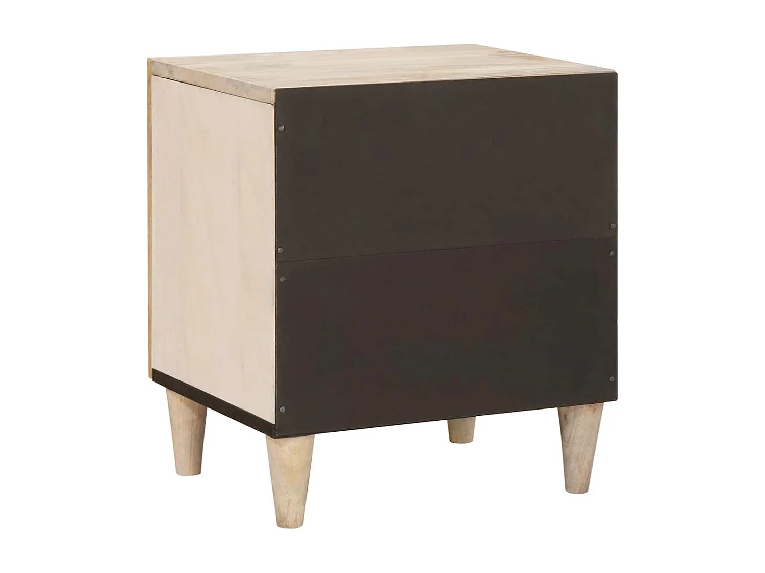 Beige nachtkastje 40 x 33 x 46 cm massief mangohout