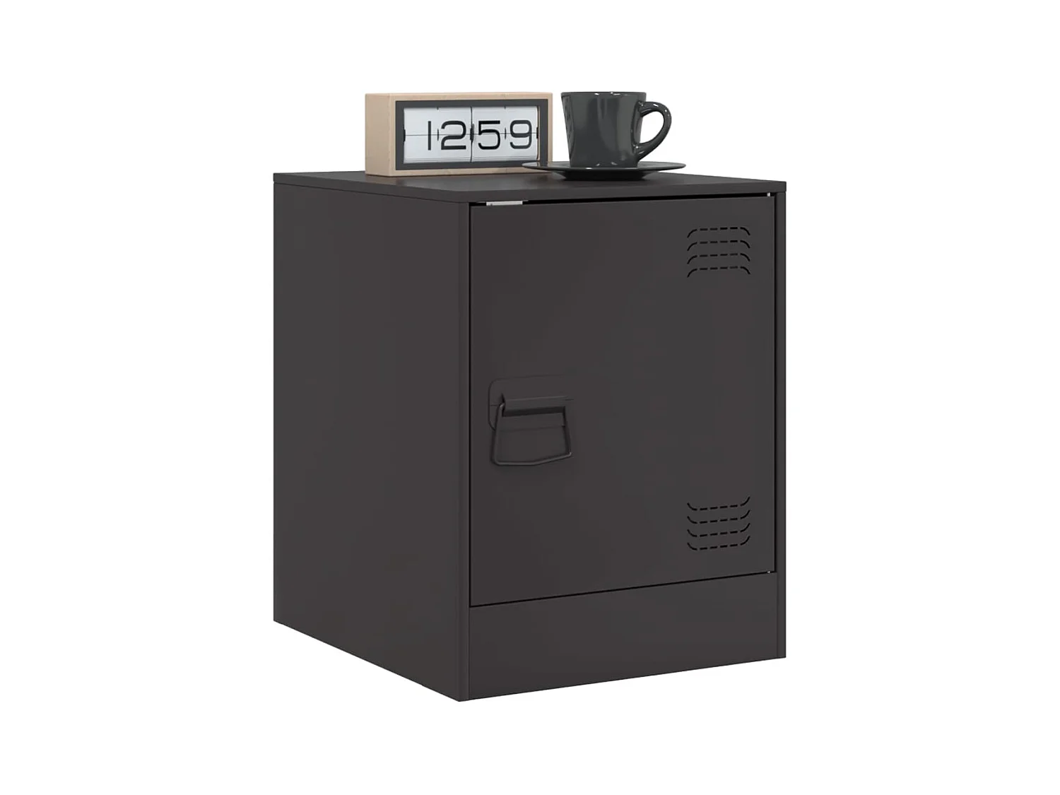 Table de chevet noir 34,5x39x44 cm acier