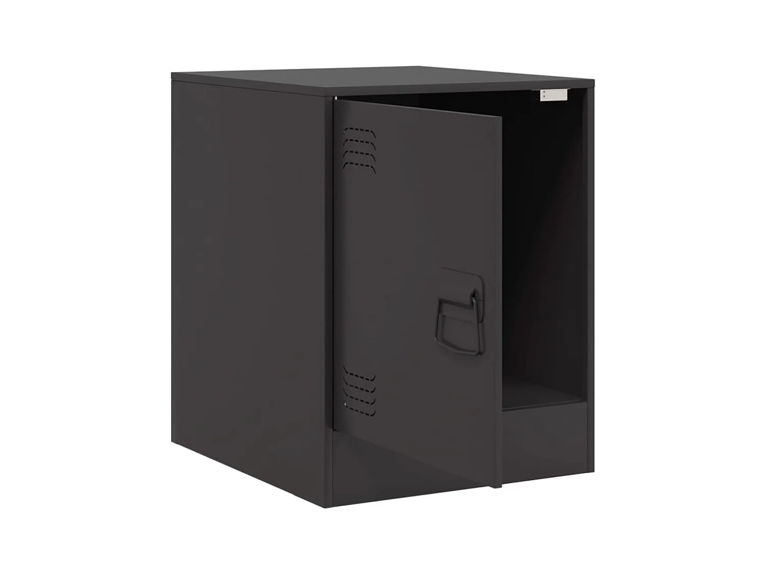 Table de chevet noir 34,5x39x44 cm acier