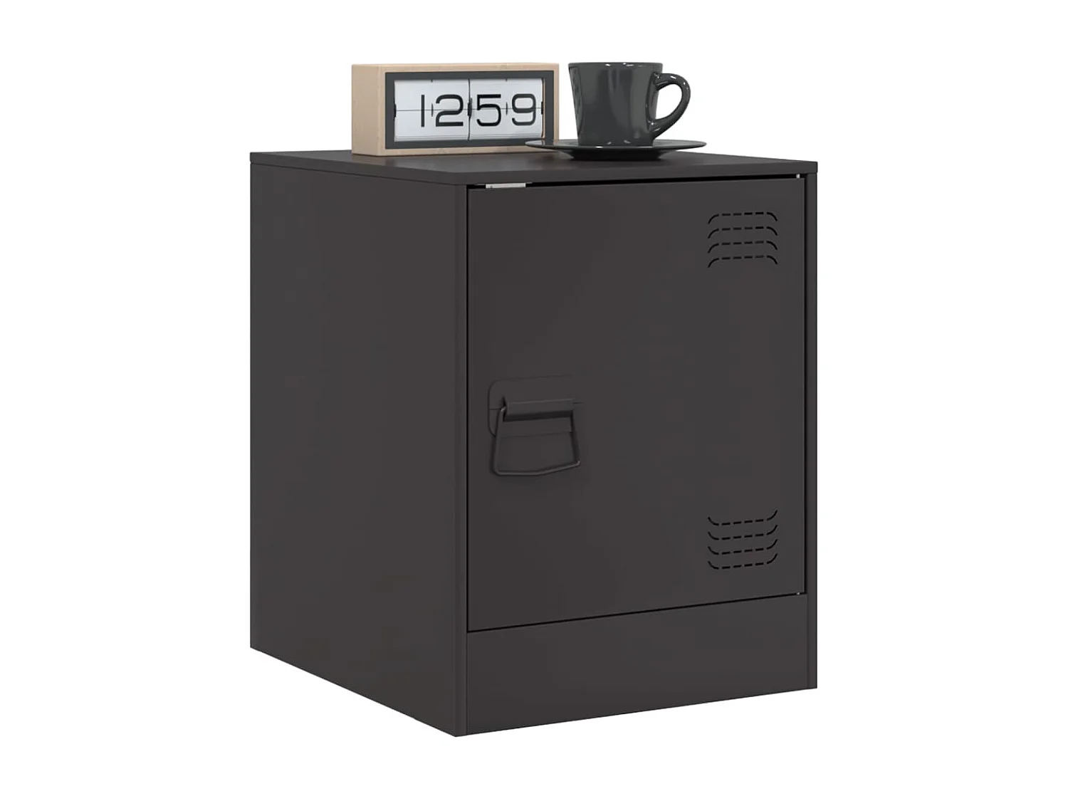 Table de chevet noir 34,5x39x44 cm acier