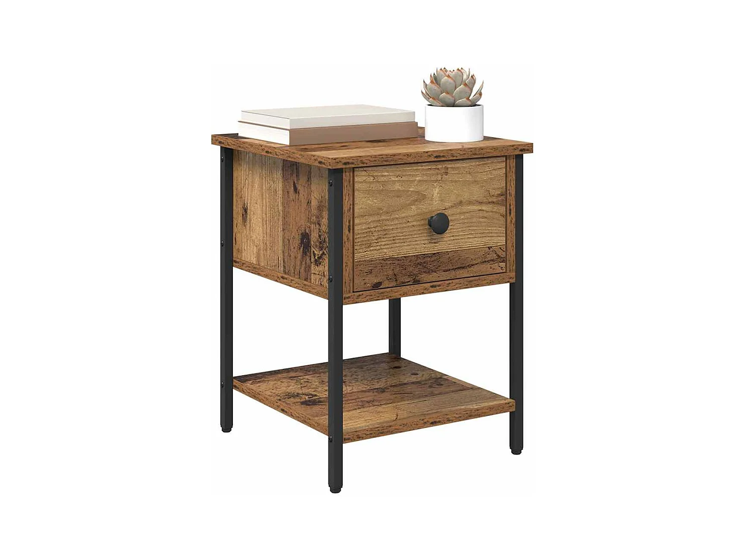 Mobile letto 2 pezzi, legno antico, 40 x 39 x 40 cm