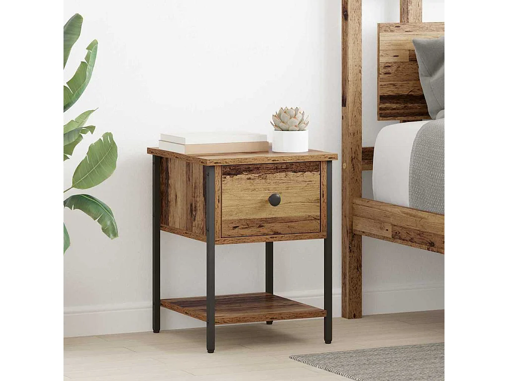 Armoire de lit 2 pcs Bois ancien 40 x 39 x 40 cm