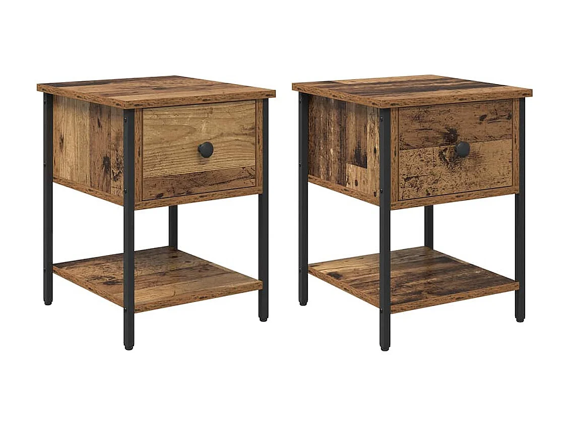 Armoire de lit 2 pcs Bois ancien 40 x 39 x 40 cm