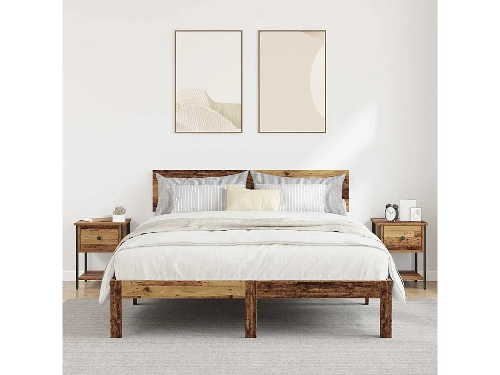 Armoire de lit 2 pcs Bois ancien 40 x 39 x 40 cm