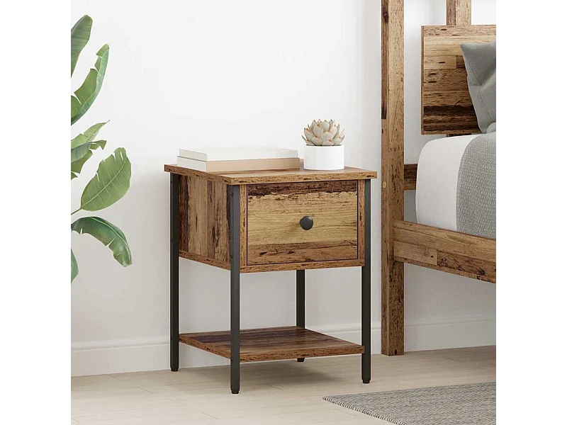 Armoire de lit 2 pcs Bois ancien 40 x 39 x 40 cm