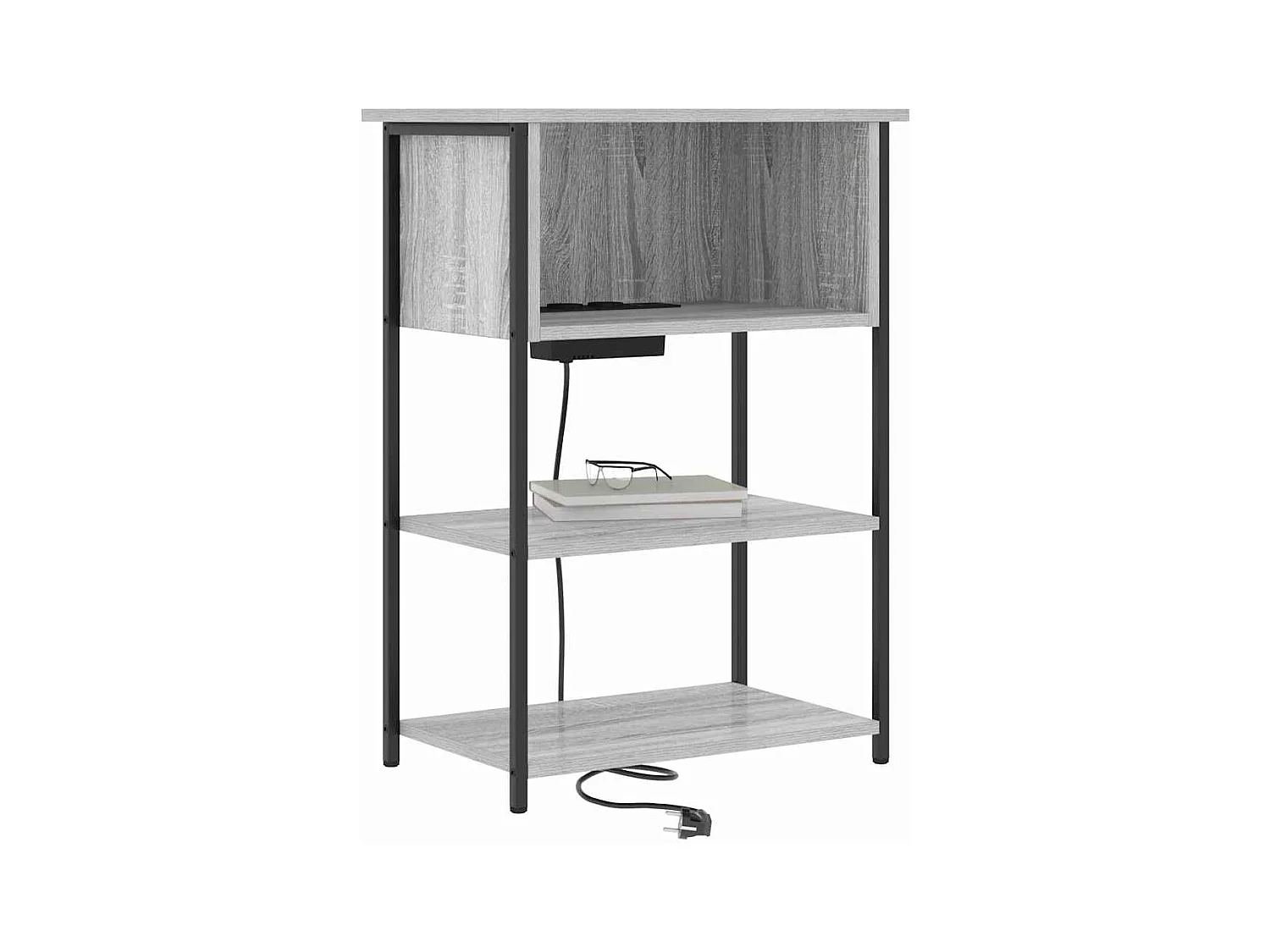 Sonoma Grey Nachtkastje 55 x 31 x 76 cm Bewerkt hout