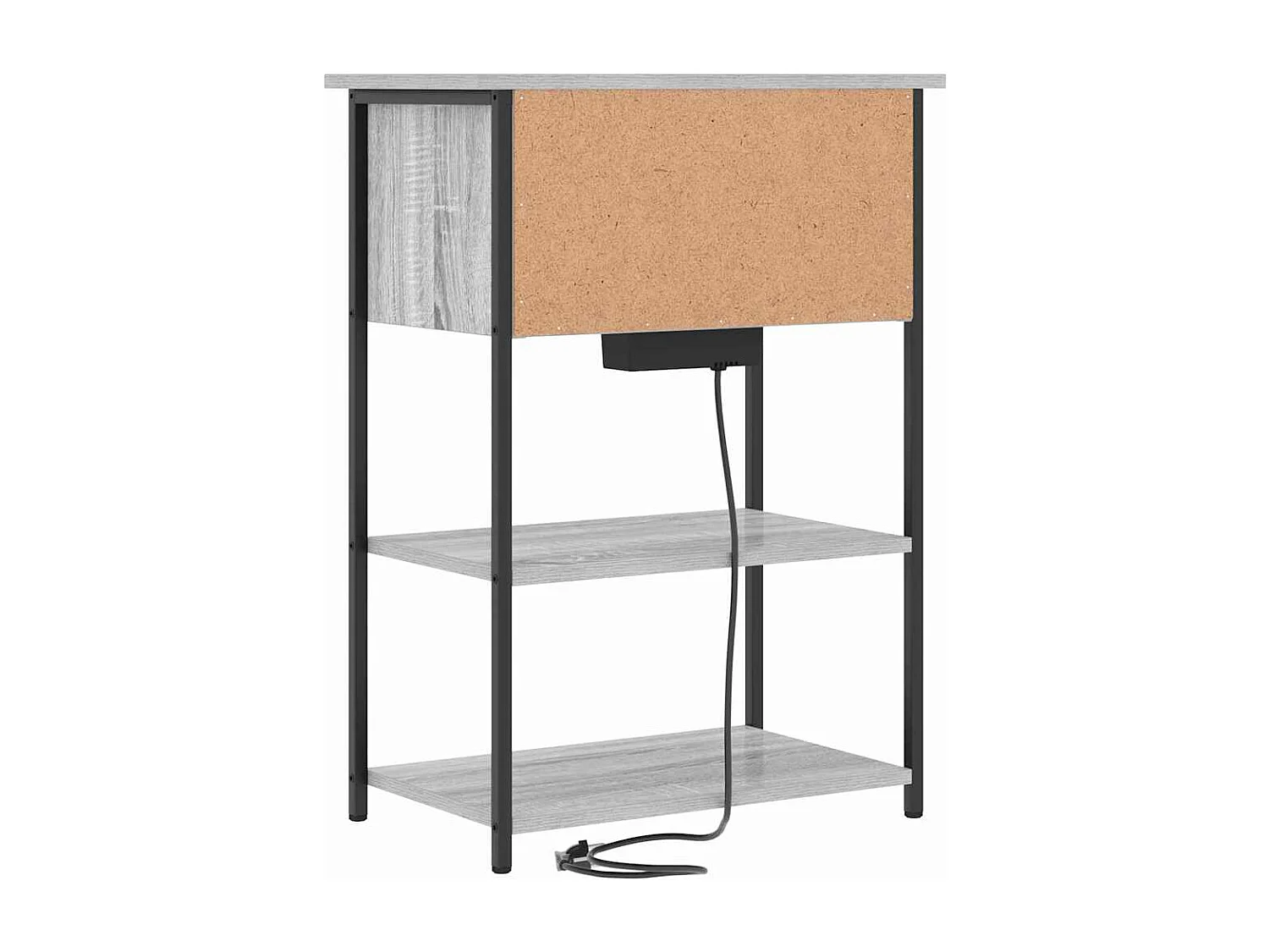 Sonoma Grey Nachtkastje 55 x 31 x 76 cm Bewerkt hout