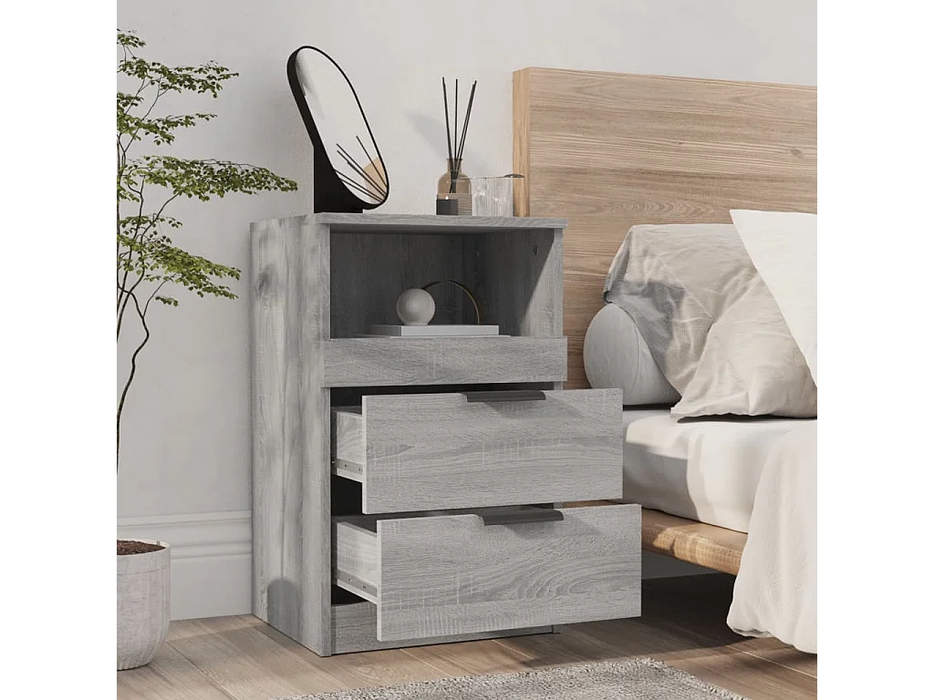 Tables de chevet 2 pcs Sonoma gris Bois d'ingénierie