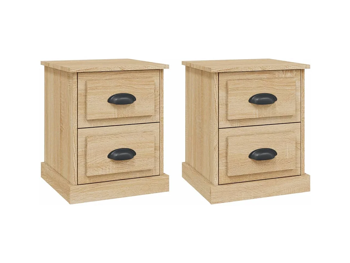 Mesitas de noche 2 piezas roble sonoma 39x39x47,5cm madera de ingeniería