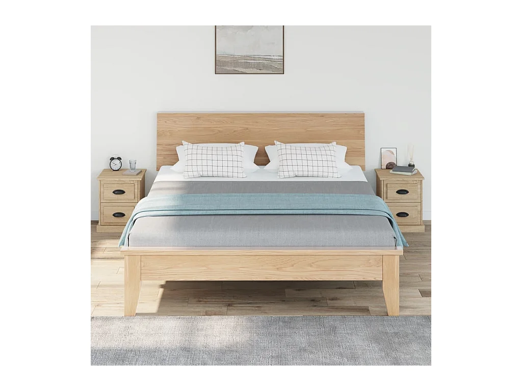 Mesitas de noche 2 piezas roble sonoma 39x39x47,5cm madera de ingeniería