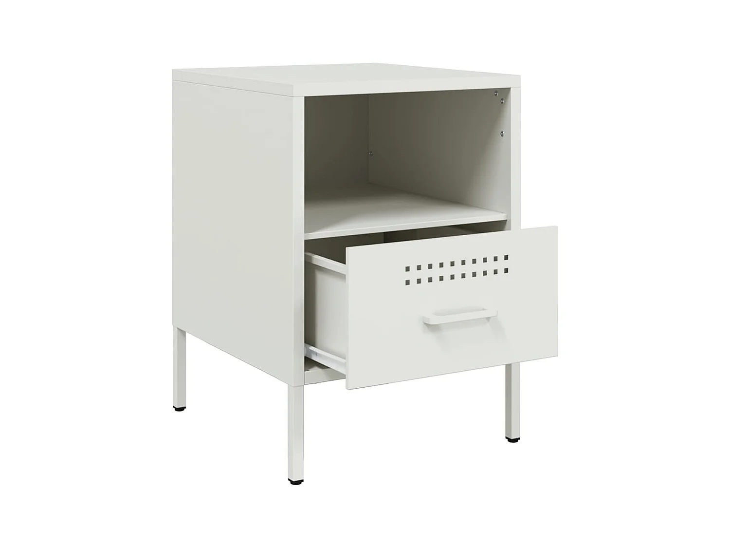 Wit nachtkastje 36x39x50,5 cm staal