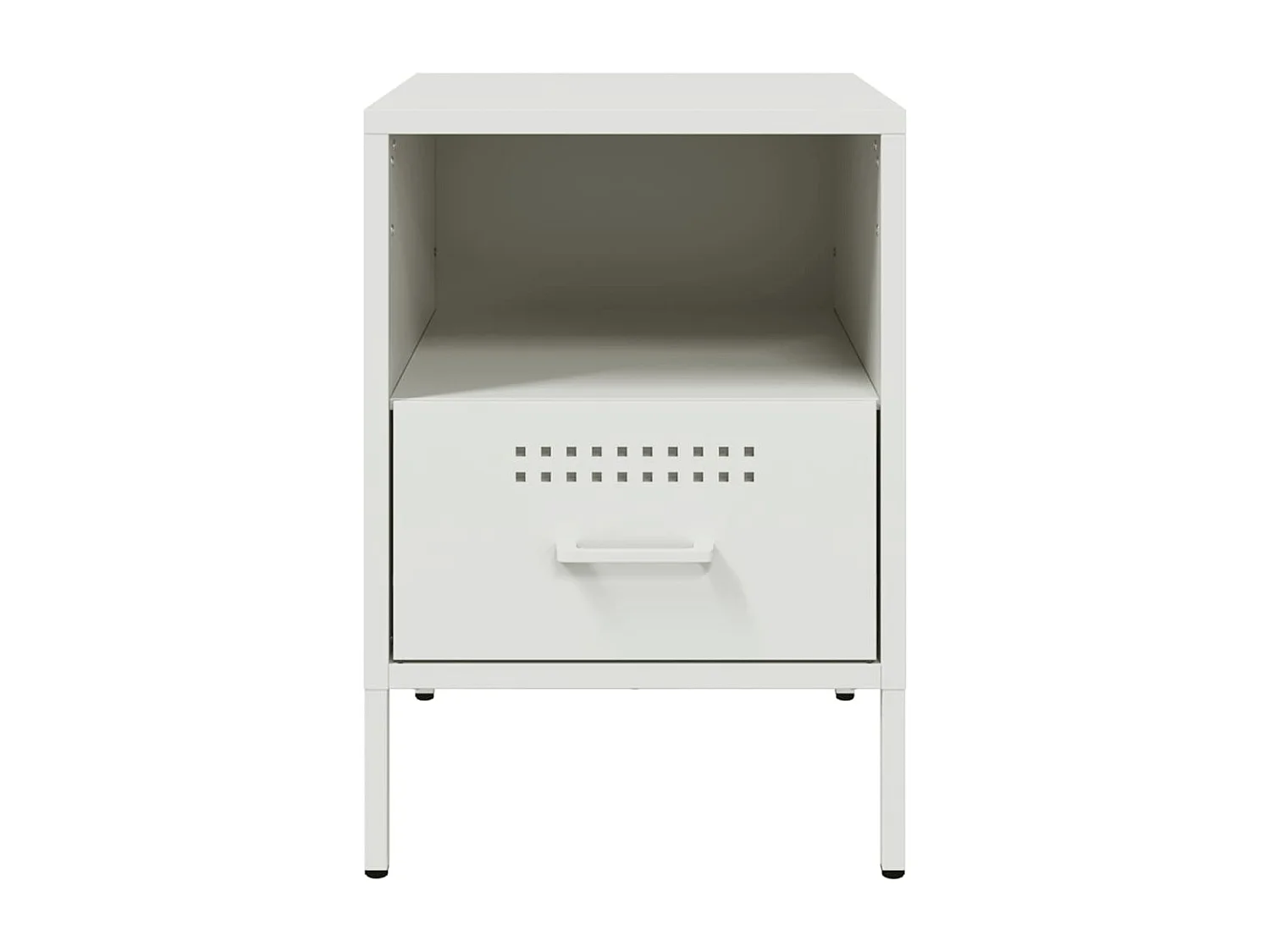 Comodino bianco 36x39x50,5 cm in acciaio