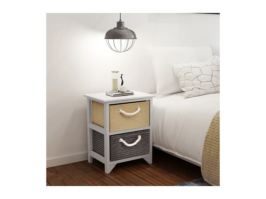 Nachtkastje 2-delig, hout