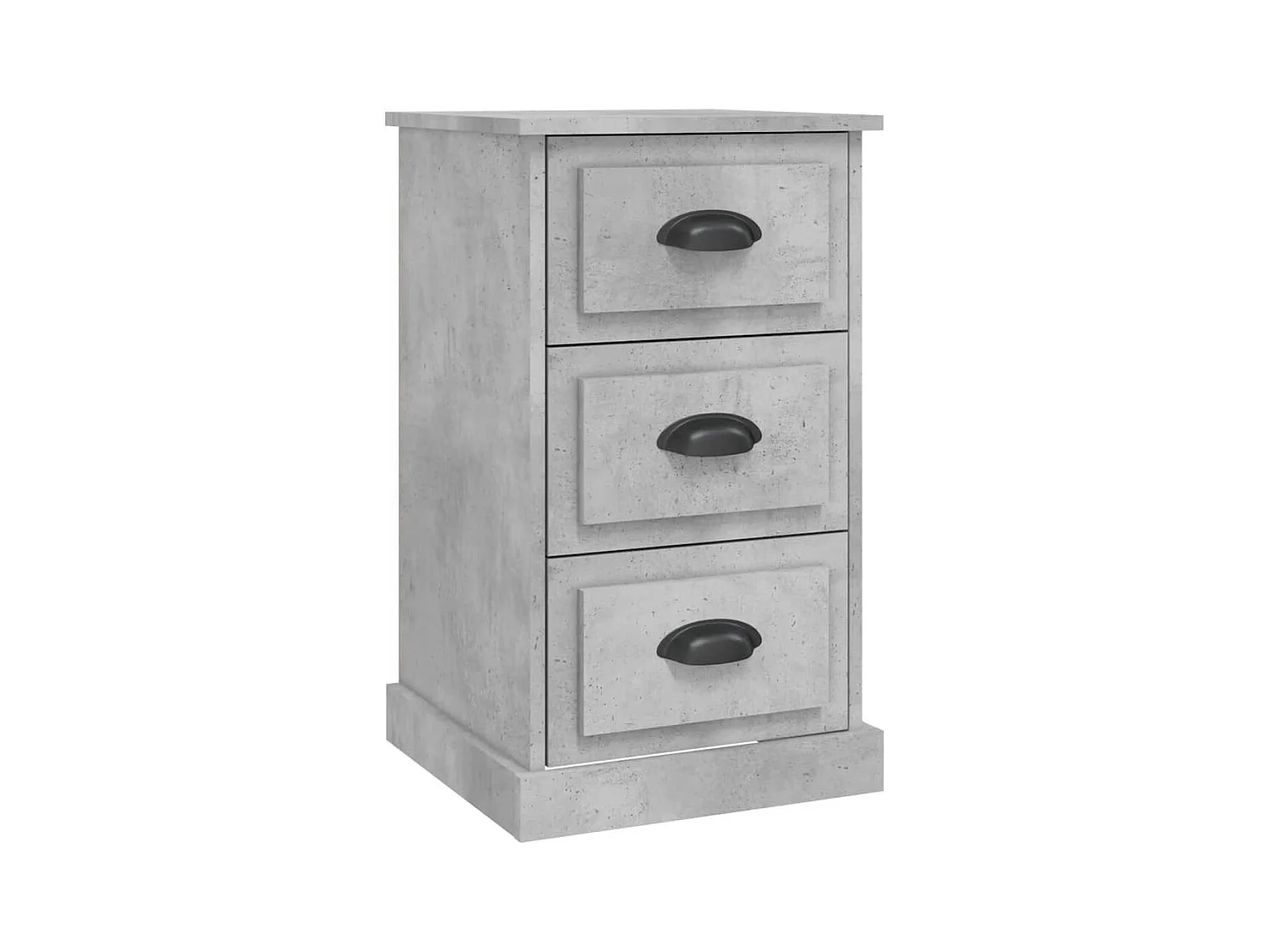 Mesita de noche de madera de ingeniería gris hormigón 39x39x67 cm