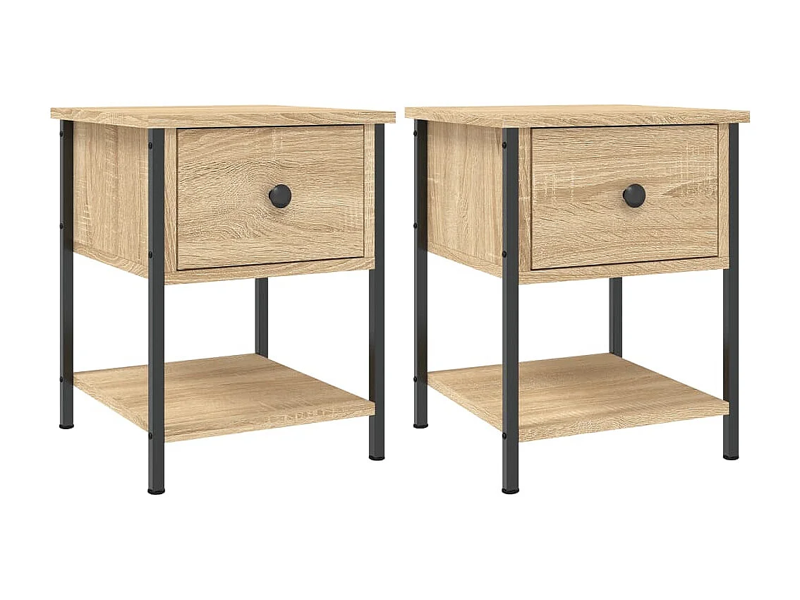 Tables de chevet 2 pcs chêne sonoma 34x35,5x45 cm
