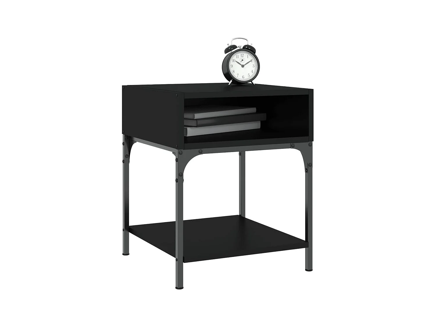 Nachtkastjes 2 stuks zwart 40x41x50 cm bewerkt hout