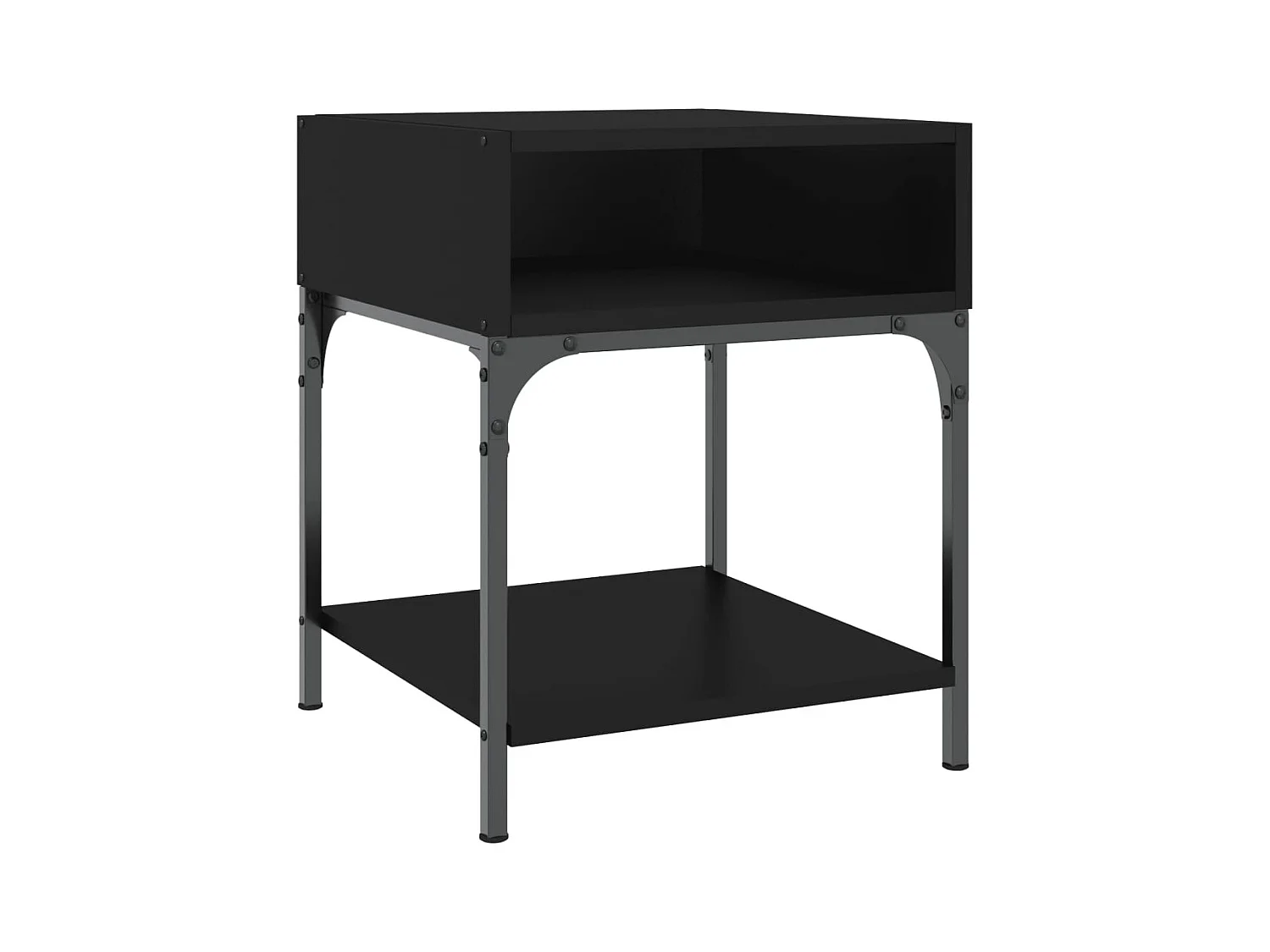 Nachtkastjes 2 stuks zwart 40x41x50 cm bewerkt hout